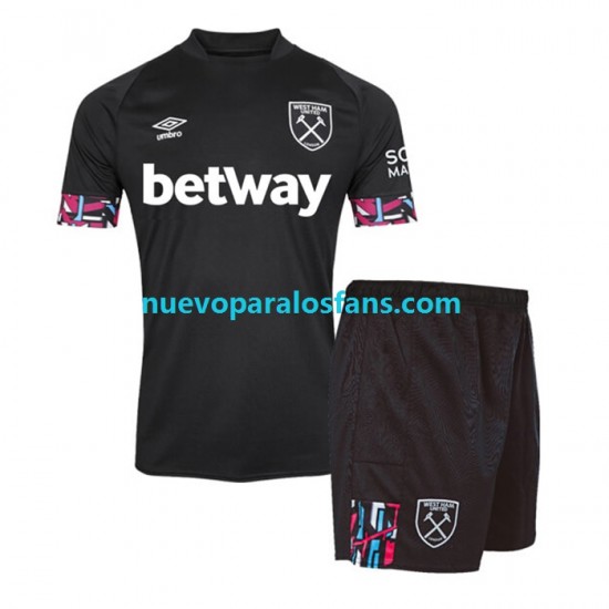 Camiseta de Fútbol West Ham United Niño Exterior 2022-2023 Manga Corta