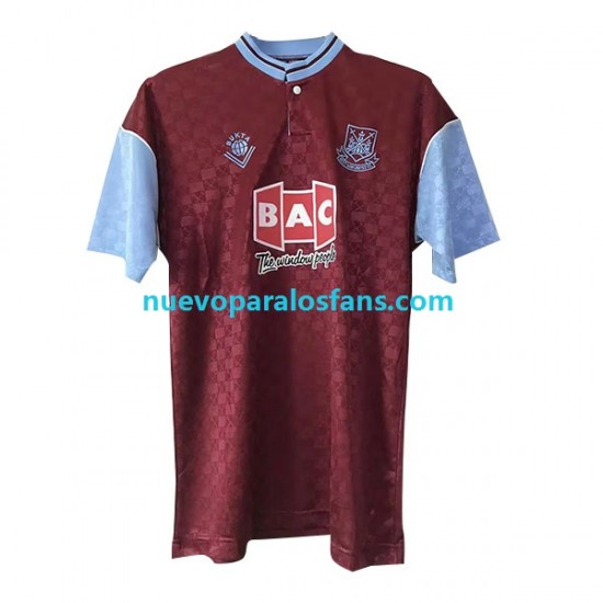 Camiseta de Fútbol West Ham United Retro Hombre Casa 1989-1990 Manga Corta