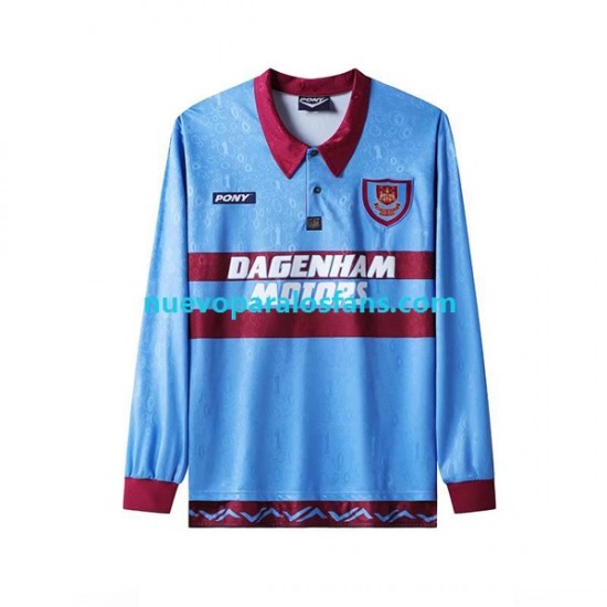 Camiseta de Fútbol West Ham United Retro Hombre Casa 1995-1996 Manga Larga