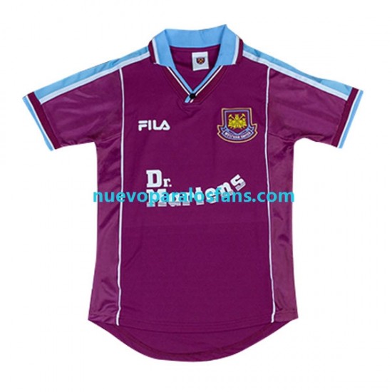 Camiseta de Fútbol West Ham United Retro Hombre Casa 1999-2001 Manga Corta