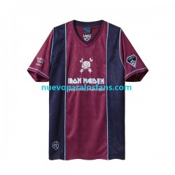Camiseta de Fútbol West Ham United Iron Maiden Retro Hombre Exterior 2011 Manga Corta