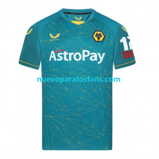 Camiseta de Fútbol Wolverhampton Wanderers Hombre Exterior 2022-2023 Manga Corta