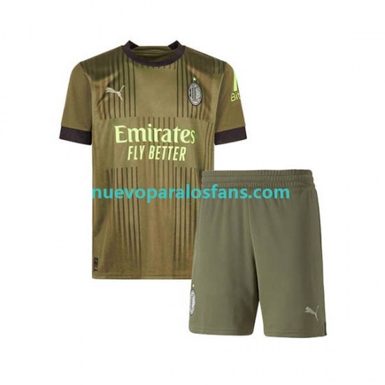 Camiseta de Fútbol AC Milan Niño Tercera 2022-2023 Manga Corta