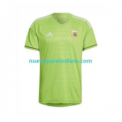 Camiseta de Fútbol Argentina Portero Hombre Exterior Copa Mundial 2022 Manga Corta