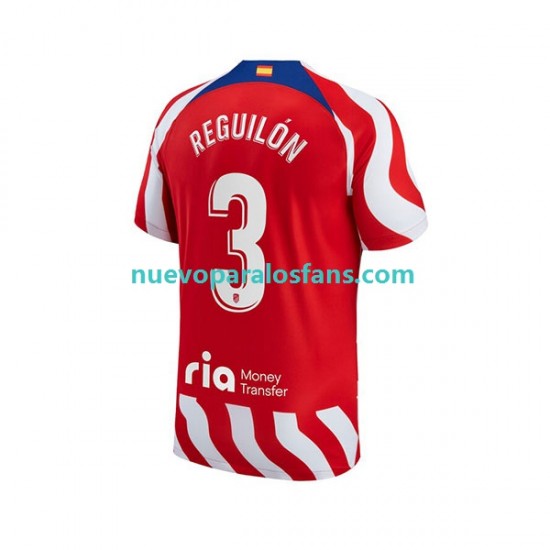 Camiseta de Fútbol Atlético Madrid Sergio Reguilon 3 Hombre Casa 2022-2023 Manga Corta