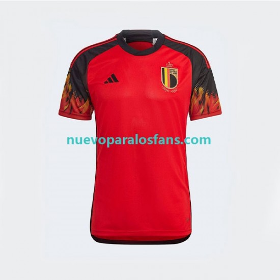 Camiseta de Fútbol Bélgica Hombre Casa Copa Mundial 2022 Manga Corta