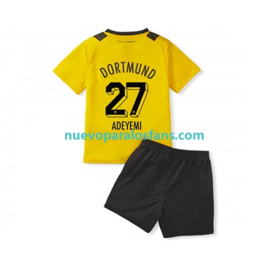 Camiseta de Fútbol Borussia Dortmund Karim Adeyemi 27 Niño Casa 2022-2023 Manga Corta
