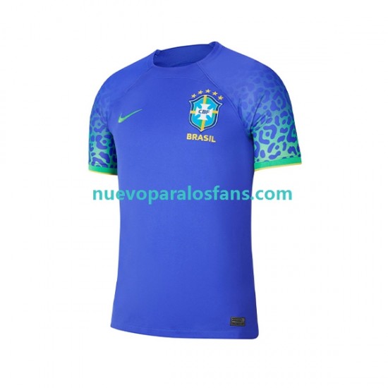 Camiseta de Fútbol Brasil Hombre Exterior Copa Mundial 2022 Manga Corta