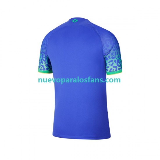 Camiseta de Fútbol Brasil Hombre Exterior Copa Mundial 2022 Manga Corta