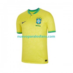 Camiseta de Fútbol Brasil Hombre Casa Copa Mundial 2022 Manga Corta