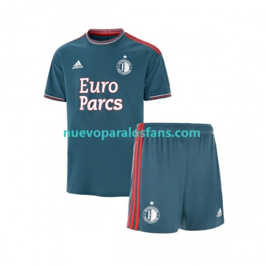 Camiseta de Fútbol Feyenoord Rotterdam Niño Exterior 2022-2023 Manga Corta