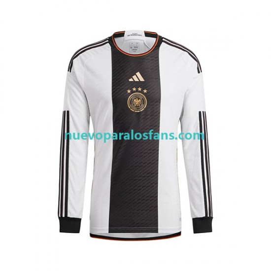 Camiseta de Fútbol Alemania Hombre Casa Copa Mundial 2022 Manga Larga