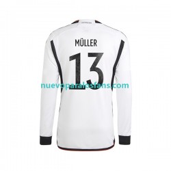 Camiseta de Fútbol Alemania Thomas Muller 13 Hombre Casa Copa Mundial 2022 Manga Larga