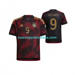 Camiseta de Fútbol Alemania Timo Werner 9 Hombre Exterior Copa Mundial 2022 Manga Corta