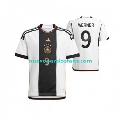 Camiseta de Fútbol Alemania Timo Werner 9 Hombre Casa Copa Mundial 2022 Manga Corta