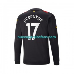 Camiseta de Fútbol Manchester City De Bruyne 17 Hombre Exterior 2022-2023 Manga Larga