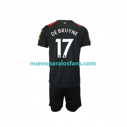 Camiseta de Fútbol Manchester City De Bruyne 17 Niño Exterior 2022-2023 Manga Corta