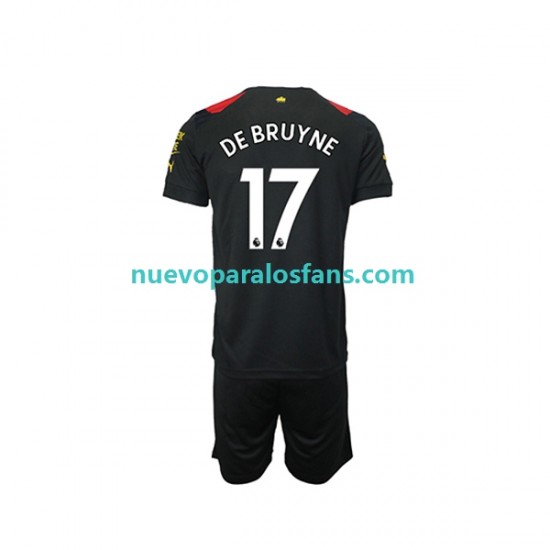 Camiseta de Fútbol Manchester City De Bruyne 17 Niño Exterior 2022-2023 Manga Corta