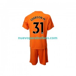 Camiseta de Fútbol Manchester City Ederson M. 31 Portero Niño Tercera 2022-2023 Manga Corta