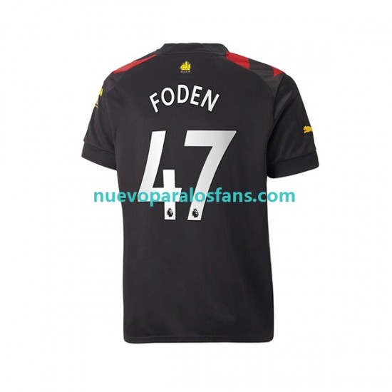 Camiseta de Fútbol Manchester City Foden 47 Hombre Exterior 2022-2023 Manga Corta