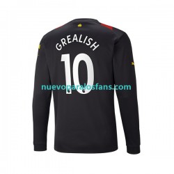 Camiseta de Fútbol Manchester City Grealish 10 Hombre Exterior 2022-2023 Manga Larga