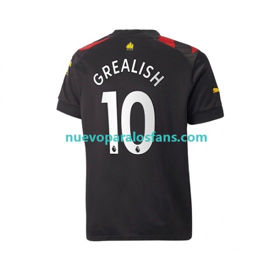 Camiseta de Fútbol Manchester City Grealish 10 Hombre Exterior 2022-2023 Manga Corta