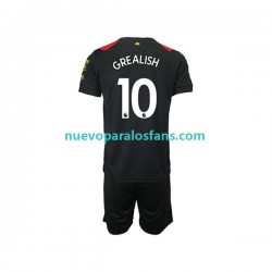 Camiseta de Fútbol Manchester City Grealish 10 Niño Exterior 2022-2023 Manga Corta