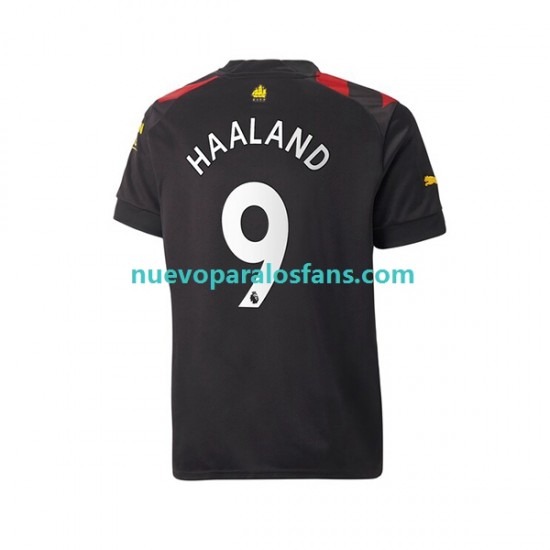 Camiseta de Fútbol Manchester City Haaland 9 Hombre Exterior 2022-2023 Manga Corta