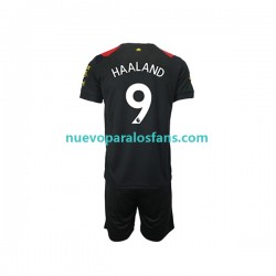 Camiseta de Fútbol Manchester City Haaland 9 Hombre Niño Exterior 2022-2023 Manga Corta