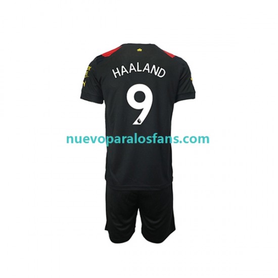 Camiseta de Fútbol Manchester City Haaland 9 Hombre Niño Exterior 2022-2023 Manga Corta