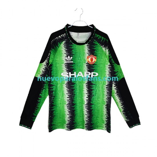 Camiseta de Fútbol Manchester United Portero Retro Hombre Casa 1990-1991 Manga Larga