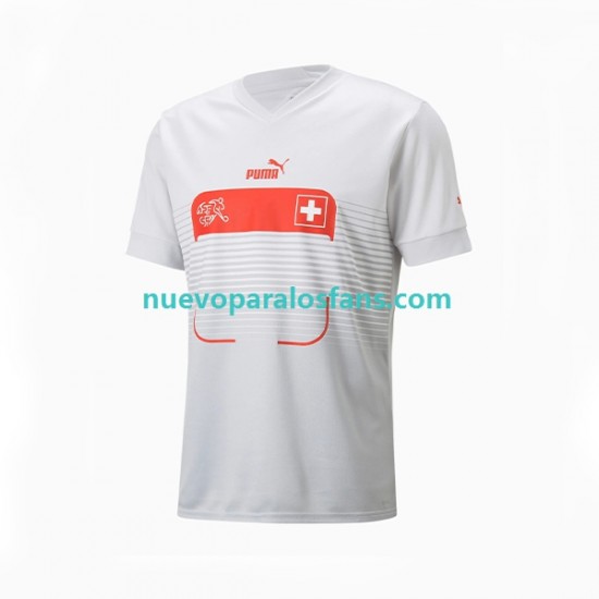 Camiseta de Fútbol Suiza Hombre Exterior Copa Mundial 2022 Manga Corta