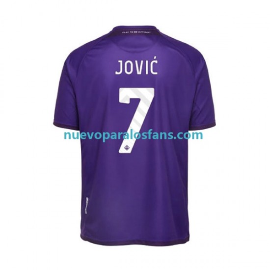 Camiseta de Fútbol ACF Fiorentina Jovic 7 Hombre Casa 2022-2023 Manga Corta