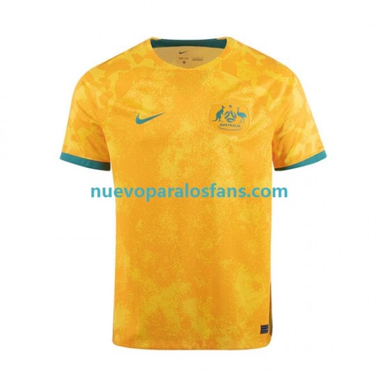 Camiseta de Fútbol Australia Hombre Casa Copa Mundial 2022 Manga Corta