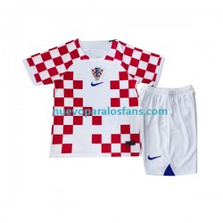 Camiseta de Fútbol Croacia Niño Casa Copa Mundial 2022 Manga Corta