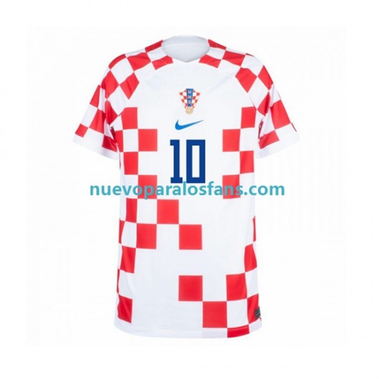 Camiseta de Fútbol Croacia Modrić 10 Hombre Casa Copa Mundial 2022 Manga Corta