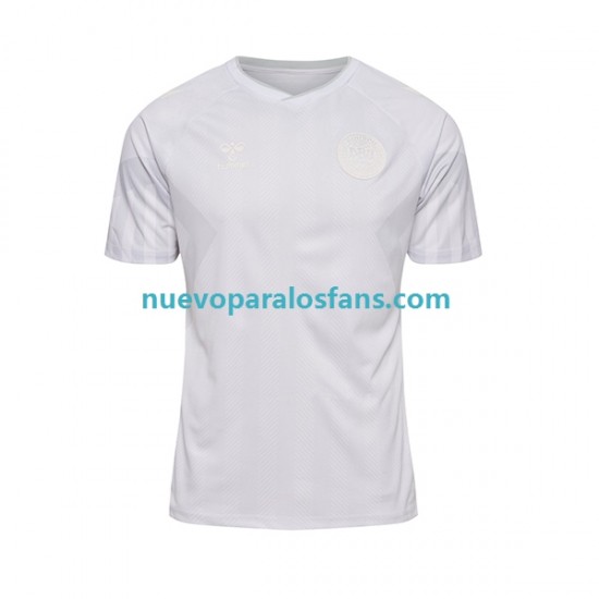 Camiseta de Fútbol Dinamarca Hombre Exterior Copa Mundial 2022 Manga Corta