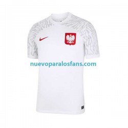 Camiseta de Fútbol Polonia Hombre Casa Copa Mundial 2022 Manga Corta