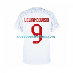 Camiseta de Fútbol Polonia Lewandowski 9 Hombre Casa Copa Mundial 2022 Manga Corta
