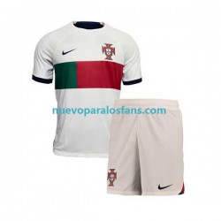 Camiseta de Fútbol Portugal Niño Exterior Copa Mundial 2022 Manga Corta