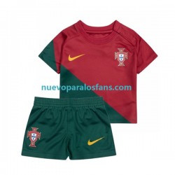 Camiseta de Fútbol Portugal Niño Casa Copa Mundial 2022 Manga Corta