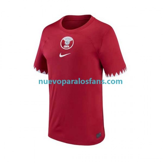 Camiseta de Fútbol Catar Hombre Casa Copa Mundial 2022 Manga Corta