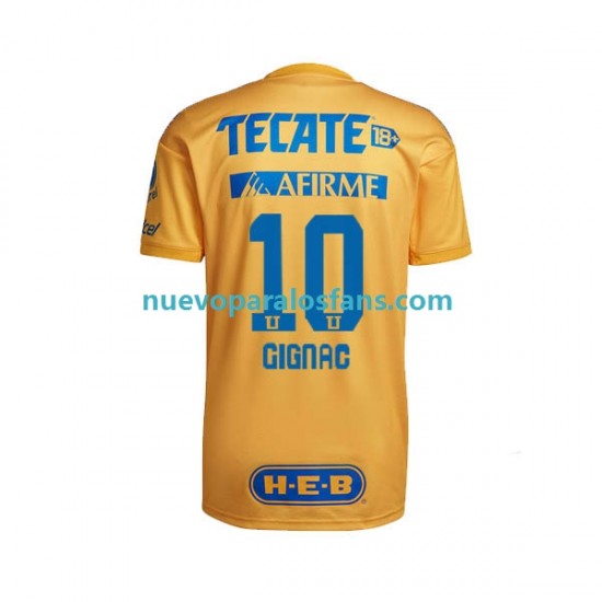 Camiseta de Fútbol Tigres UANL André-Pierre Gignac 10 Hombre Casa 2022-2023 Manga Corta