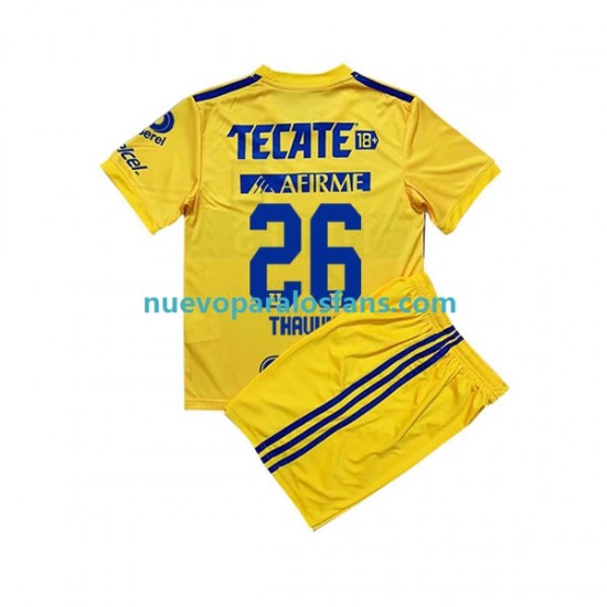 Camiseta de Fútbol Tigres UANL Florian Thauvin 26 Niño Casa 2022-2023 Manga Corta
