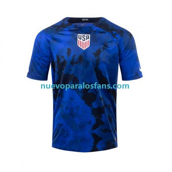 Camiseta de Fútbol Estados Unidos Hombre Exterior Copa Mundial 2022 Manga Corta
