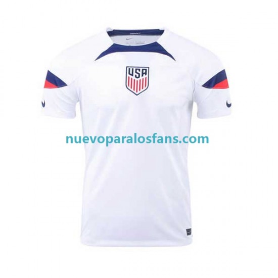 Camiseta de Fútbol Estados Unidos Hombre Casa Copa Mundial 2022 Manga Corta