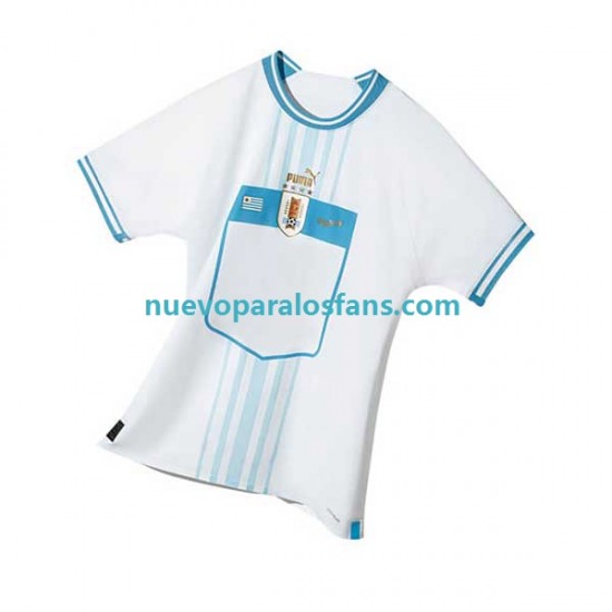 Camiseta de Fútbol Uruguay Hombre Exterior Copa Mundial 2022 Manga Corta