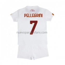 Camiseta de Fútbol AS Roma Lorenzo Pellegrini 7 Niño Exterior 2022-2023 Manga Corta