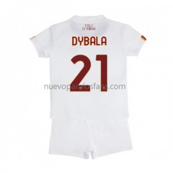 Camiseta de Fútbol AS Roma Paulo Dybala 21 Niño Exterior 2022-2023 Manga Corta