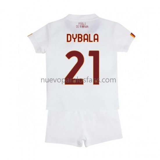 Camiseta de Fútbol AS Roma Paulo Dybala 21 Niño Exterior 2022-2023 Manga Corta